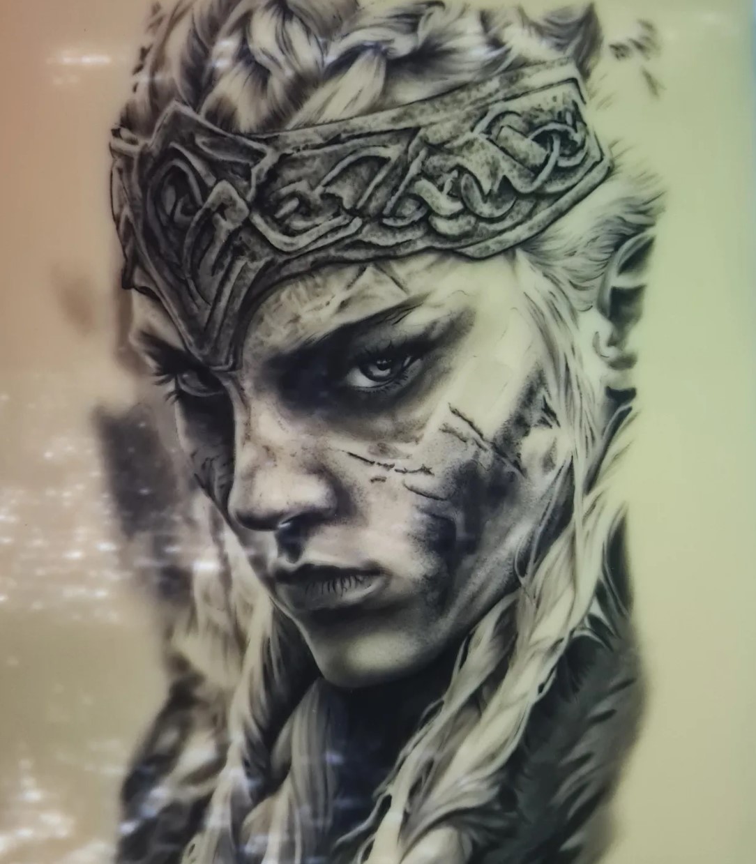 Retrato de guerrera vikinga
