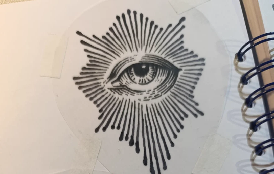 Flash de ojo radiante con destellos